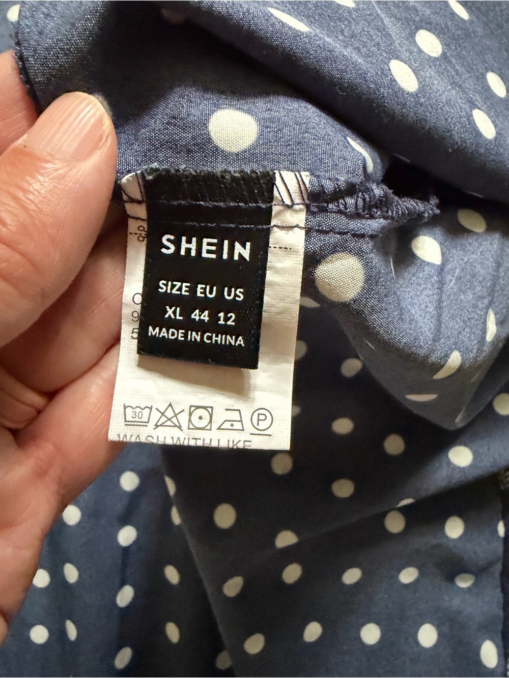SHEIN Navy Polka Dot Sleeveless Ruffle Hem Maxi Dress EUC - Picture 4 of 5